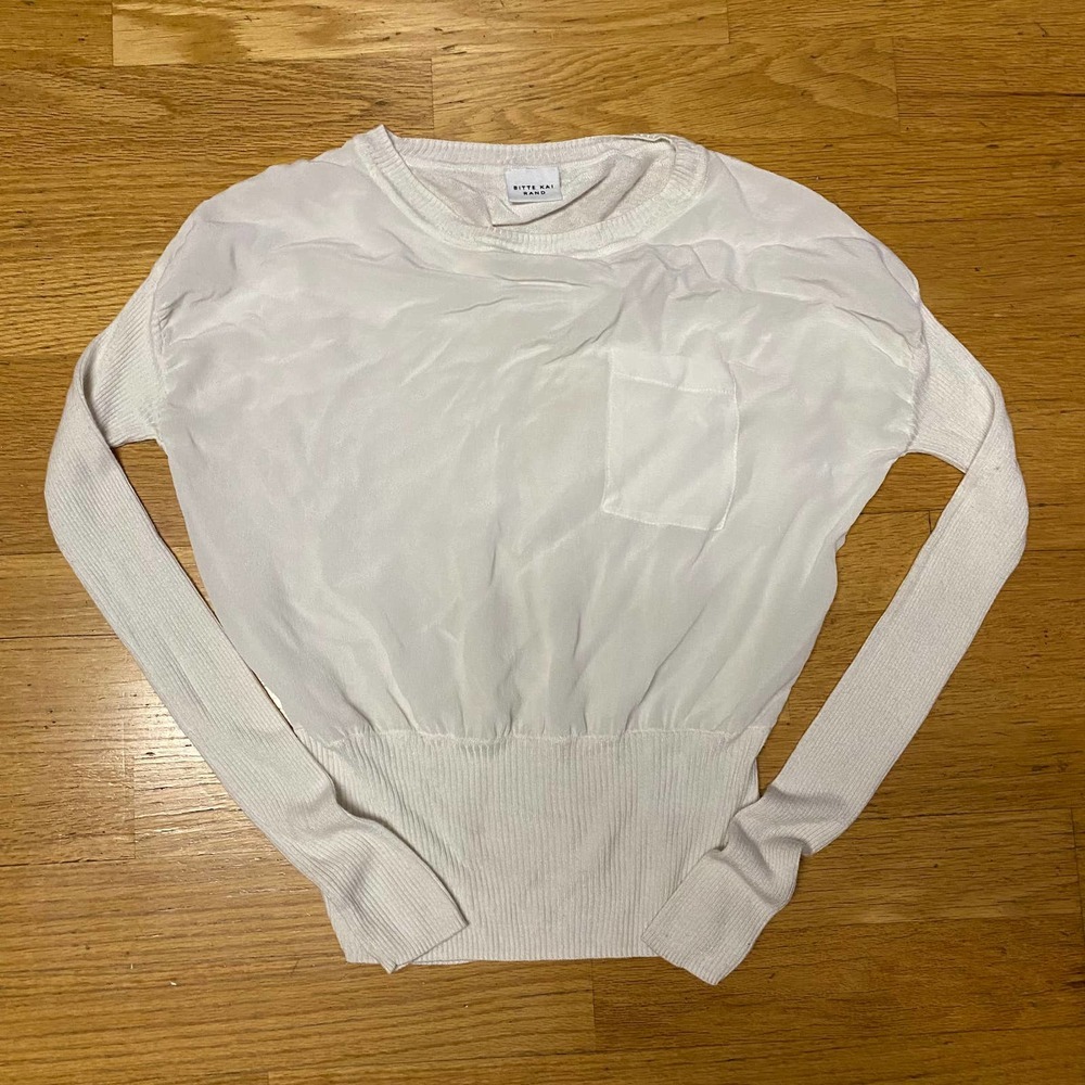 Bitte Kai Rand Cream Silk Pocket Neutral Minimalist Capsule Wardrobe Top